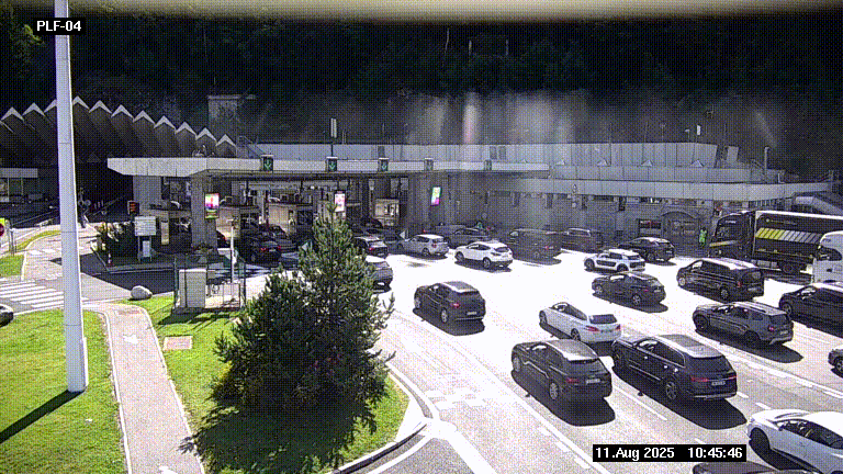 <h2>Webcam au péage du tunnel du Mont-Blanc, côté entrée France à Chamonix, au bout de l'A40</h2>