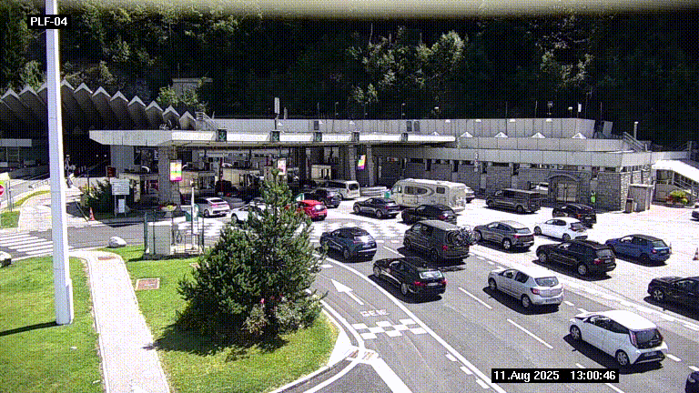 <h2>Webcam au péage du tunnel du Mont-Blanc, côté entrée France à Chamonix, au bout de l'A40</h2>