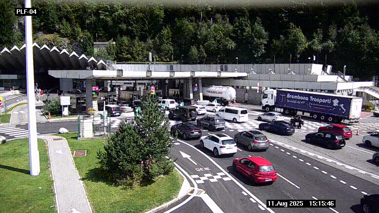 Webcam au péage du tunnel du Mont-Blanc, côté entrée France à Chamonix, au bout de l'A40