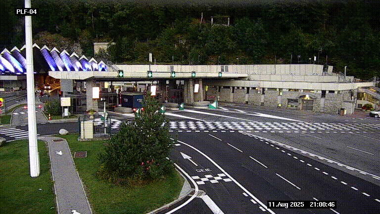 Webcam au péage du tunnel du Mont-Blanc, côté entrée France à Chamonix, au bout de l'A40