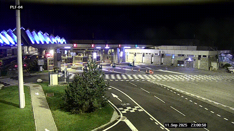 Webcam au péage du tunnel du Mont-Blanc, côté entrée France à Chamonix, au bout de l'A40