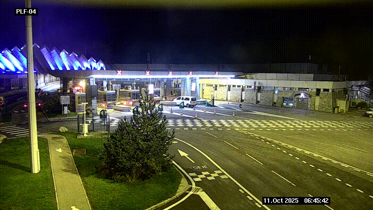Webcam au péage du tunnel du Mont-Blanc, côté entrée France à Chamonix, au bout de l'A40