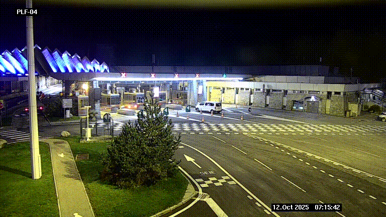 Webcam au péage du tunnel du Mont-Blanc, côté entrée France à Chamonix, au bout de l'A40