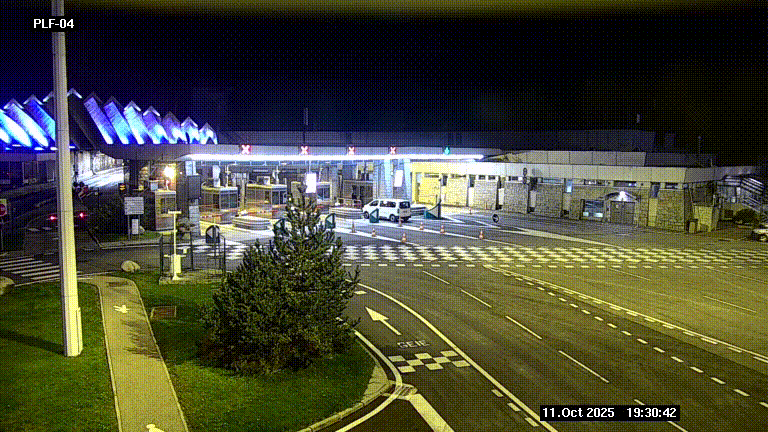 Webcam au péage du tunnel du Mont-Blanc, côté entrée France à Chamonix, au bout de l'A40
