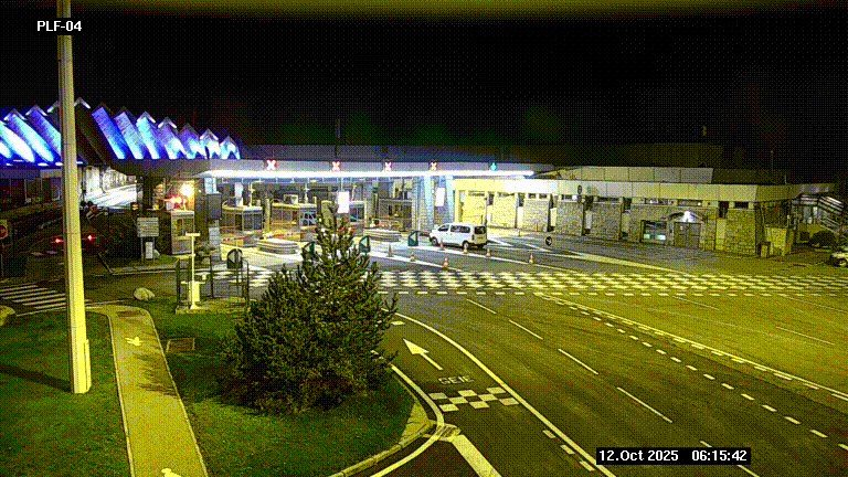 Webcam au péage du tunnel du Mont-Blanc, côté entrée France à Chamonix, au bout de l'A40