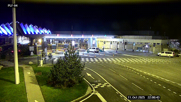 Webcam au péage du tunnel du Mont-Blanc, côté entrée France à Chamonix, au bout de l'A40