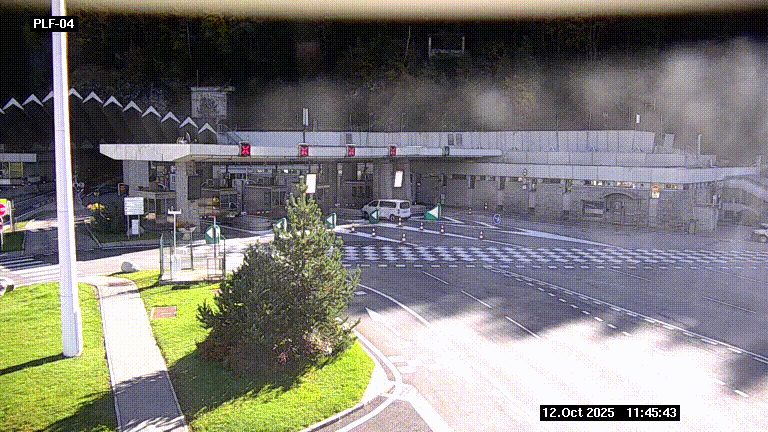 Webcam au péage du tunnel du Mont-Blanc, côté entrée France à Chamonix, au bout de l'A40
