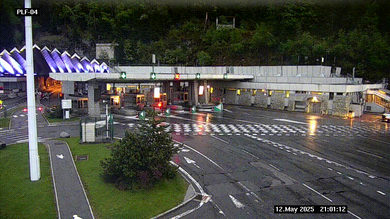 <h2>Webcam au péage du tunnel du Mont-Blanc, côté entrée France à Chamonix, au bout de l'A40</h2>