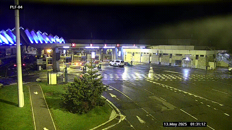 Webcam au péage du tunnel du Mont-Blanc, côté entrée France à Chamonix, au bout de l'A40