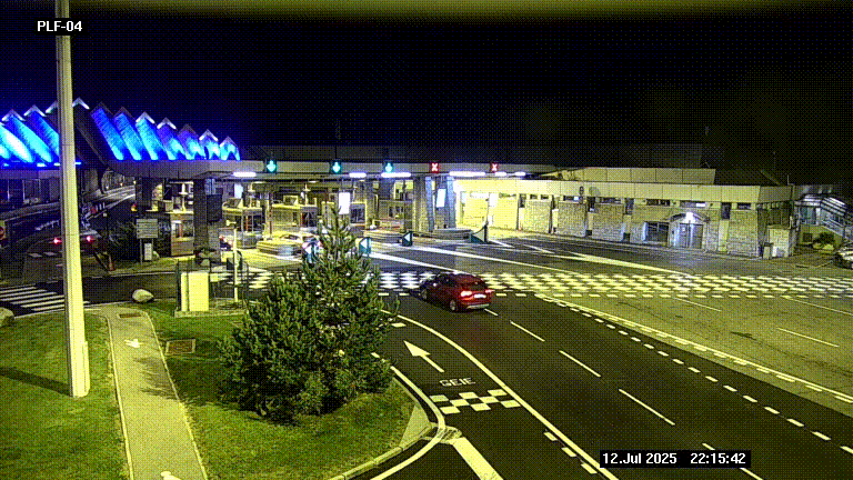 Webcam au péage du tunnel du Mont-Blanc, côté entrée France à Chamonix, au bout de l'A40