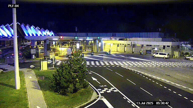 Webcam au péage du tunnel du Mont-Blanc, côté entrée France à Chamonix, au bout de l'A40