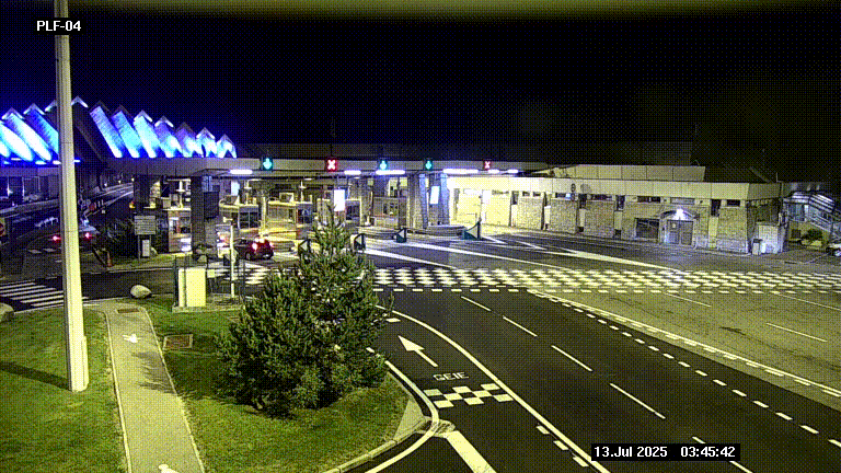 Webcam au péage du tunnel du Mont-Blanc, côté entrée France à Chamonix, au bout de l'A40