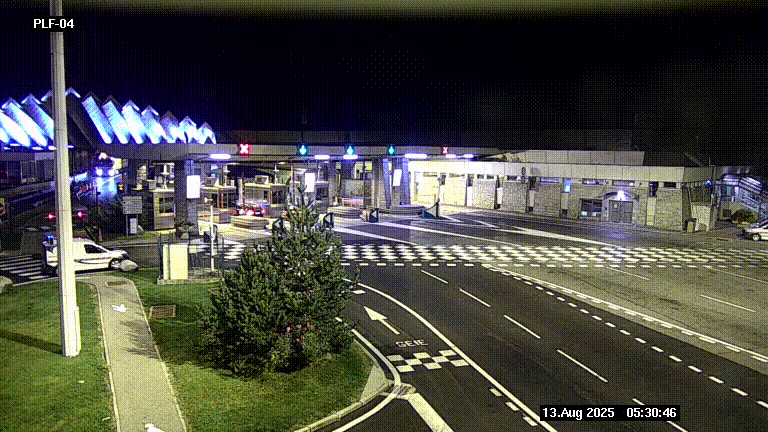 Webcam au péage du tunnel du Mont-Blanc, côté entrée France à Chamonix, au bout de l'A40
