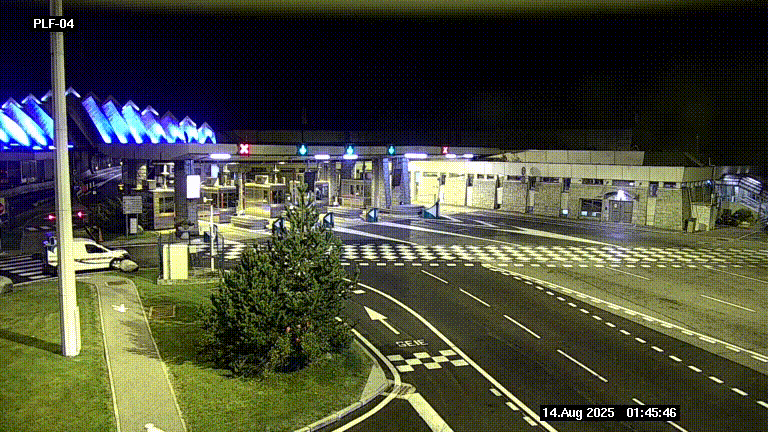 Webcam au péage du tunnel du Mont-Blanc, côté entrée France à Chamonix, au bout de l'A40