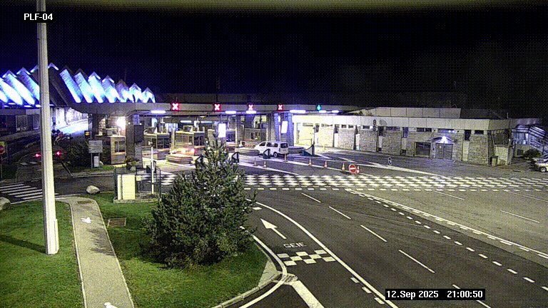 Webcam au péage du tunnel du Mont-Blanc, côté entrée France à Chamonix, au bout de l'A40