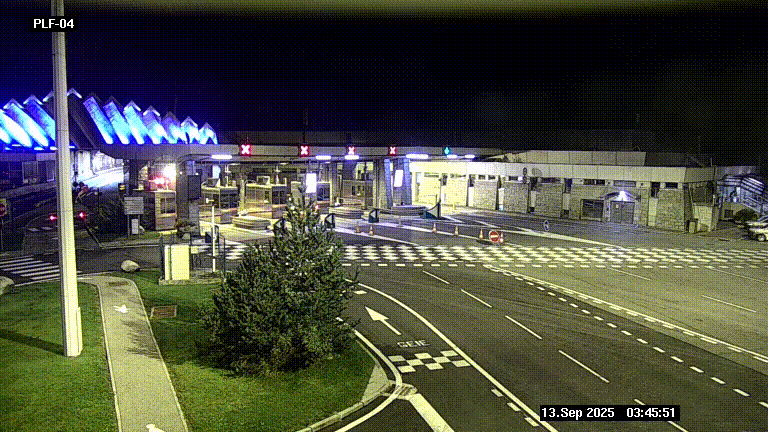 Webcam au péage du tunnel du Mont-Blanc, côté entrée France à Chamonix, au bout de l'A40
