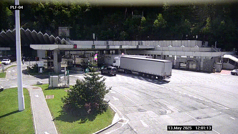 <h2>Webcam au péage du tunnel du Mont-Blanc, côté entrée France à Chamonix, au bout de l'A40</h2>