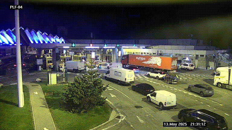 Webcam au péage du tunnel du Mont-Blanc, côté entrée France à Chamonix, au bout de l'A40