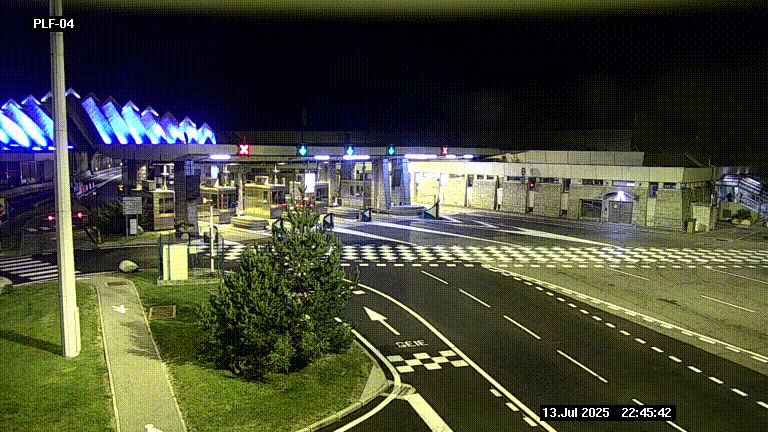 Webcam au péage du tunnel du Mont-Blanc, côté entrée France à Chamonix, au bout de l'A40