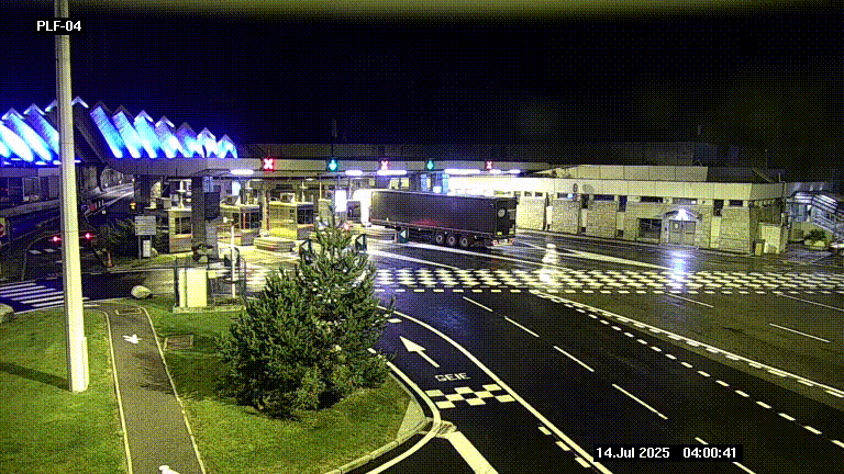 Webcam au péage du tunnel du Mont-Blanc, côté entrée France à Chamonix, au bout de l'A40