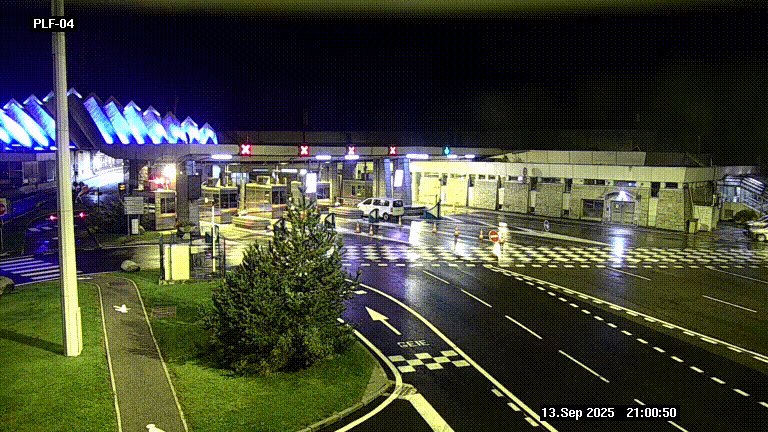 Webcam au péage du tunnel du Mont-Blanc, côté entrée France à Chamonix, au bout de l'A40