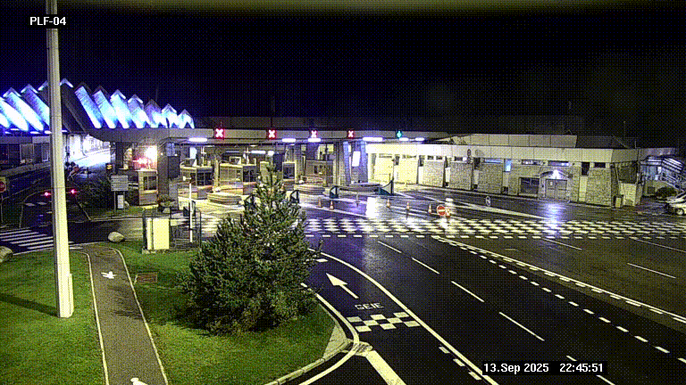 Webcam au péage du tunnel du Mont-Blanc, côté entrée France à Chamonix, au bout de l'A40