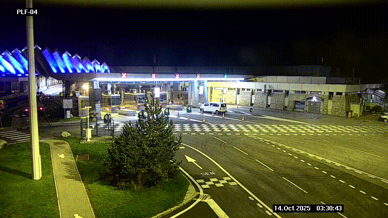 Webcam au péage du tunnel du Mont-Blanc, côté entrée France à Chamonix, au bout de l'A40