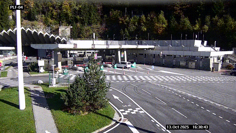 Webcam au péage du tunnel du Mont-Blanc, côté entrée France à Chamonix, au bout de l'A40