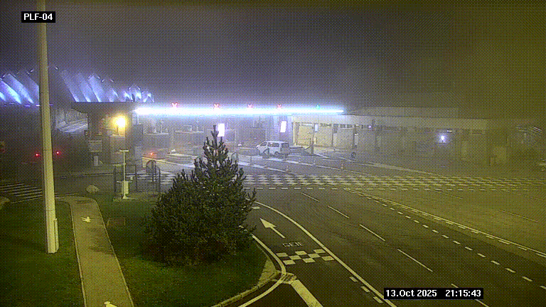 Webcam au péage du tunnel du Mont-Blanc, côté entrée France à Chamonix, au bout de l'A40