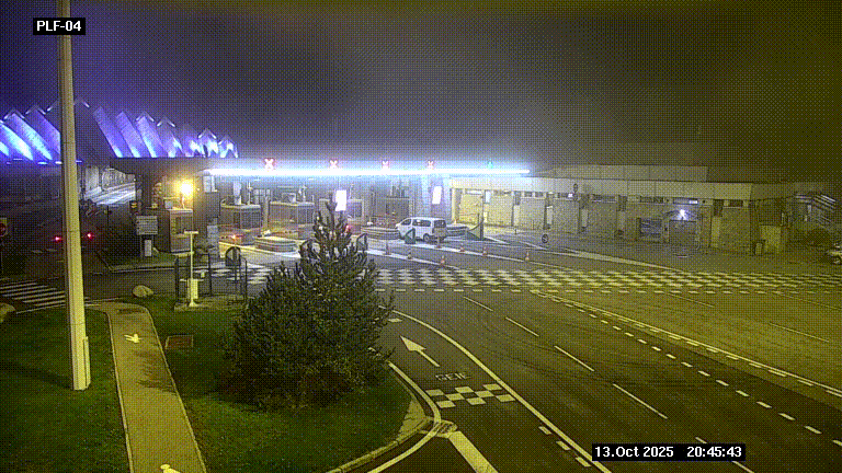 Webcam au péage du tunnel du Mont-Blanc, côté entrée France à Chamonix, au bout de l'A40