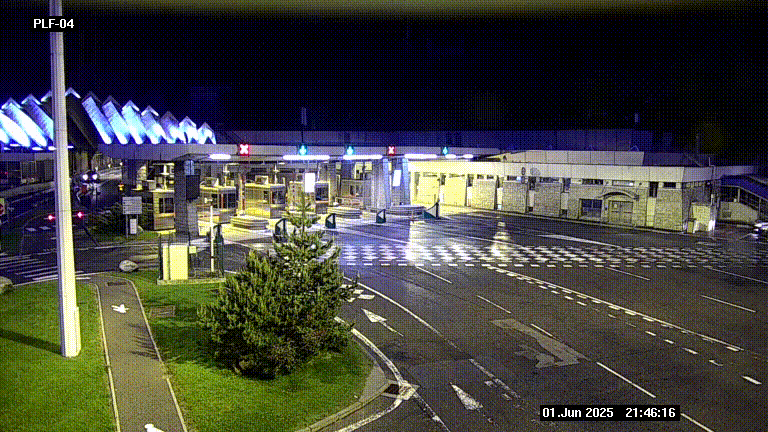 Webcam au péage du tunnel du Mont-Blanc, côté entrée France à Chamonix, au bout de l'A40