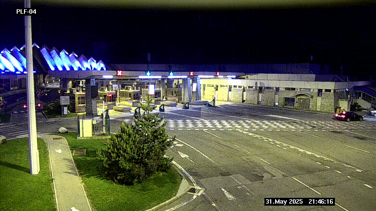 Webcam au péage du tunnel du Mont-Blanc, côté entrée France à Chamonix, au bout de l'A40