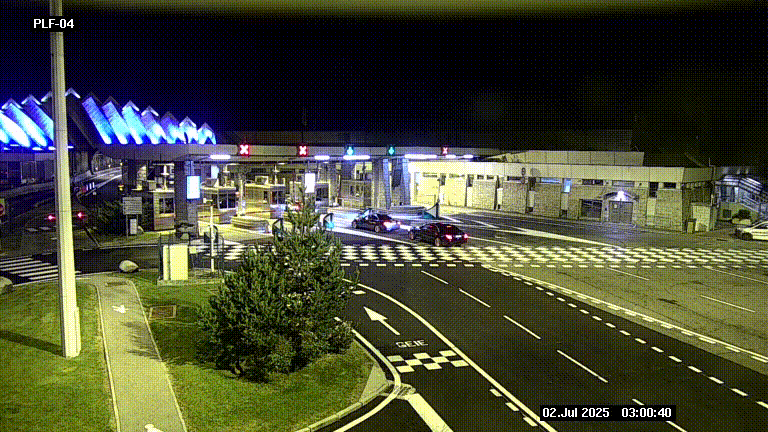 Webcam au péage du tunnel du Mont-Blanc, côté entrée France à Chamonix, au bout de l'A40