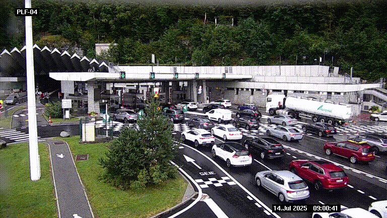 <h2>Webcam au péage du tunnel du Mont-Blanc, côté entrée France à Chamonix, au bout de l'A40</h2>