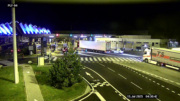Webcam au péage du tunnel du Mont-Blanc, côté entrée France à Chamonix, au bout de l'A40
