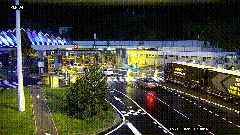 <h2>Webcam au péage du tunnel du Mont-Blanc, côté entrée France à Chamonix, au bout de l'A40</h2>