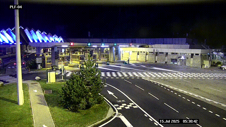 Webcam au péage du tunnel du Mont-Blanc, côté entrée France à Chamonix, au bout de l'A40