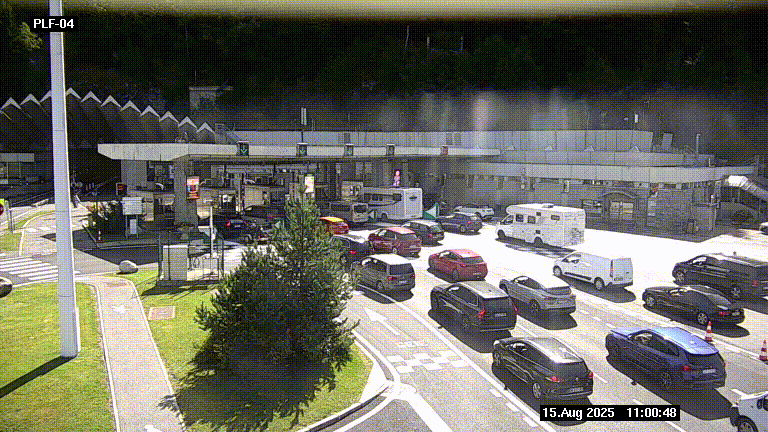 Webcam au péage du tunnel du Mont-Blanc, côté entrée France à Chamonix, au bout de l'A40