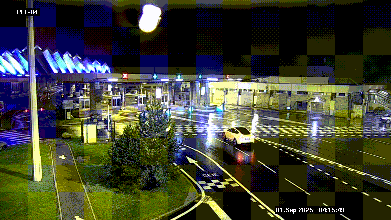 Webcam au péage du tunnel du Mont-Blanc, côté entrée France à Chamonix, au bout de l'A40