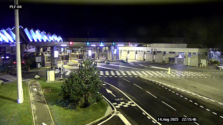 Webcam au péage du tunnel du Mont-Blanc, côté entrée France à Chamonix, au bout de l'A40