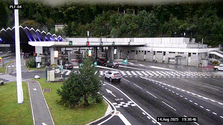 Webcam au péage du tunnel du Mont-Blanc, côté entrée France à Chamonix, au bout de l'A40
