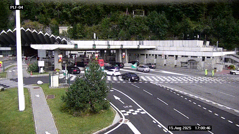 <h2>Webcam au péage du tunnel du Mont-Blanc, côté entrée France à Chamonix, au bout de l'A40</h2>