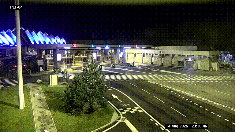Webcam au péage du tunnel du Mont-Blanc, côté entrée France à Chamonix, au bout de l'A40