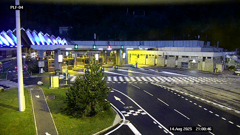 Webcam au péage du tunnel du Mont-Blanc, côté entrée France à Chamonix, au bout de l'A40