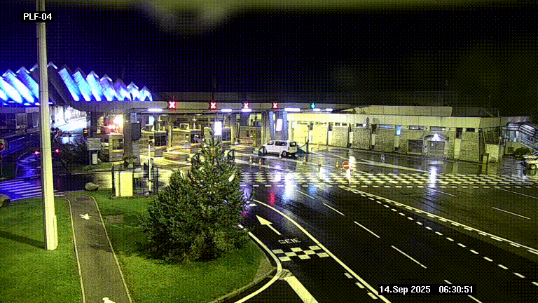 Webcam au péage du tunnel du Mont-Blanc, côté entrée France à Chamonix, au bout de l'A40