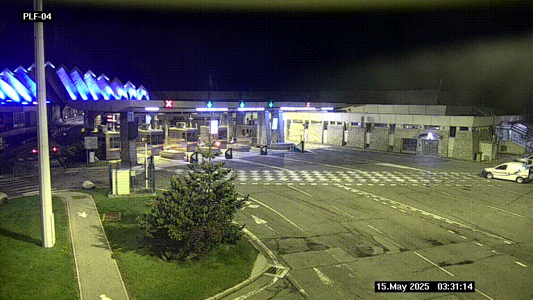 Webcam au péage du tunnel du Mont-Blanc, côté entrée France à Chamonix, au bout de l'A40