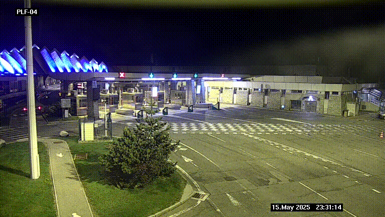 Webcam au péage du tunnel du Mont-Blanc, côté entrée France à Chamonix, au bout de l'A40