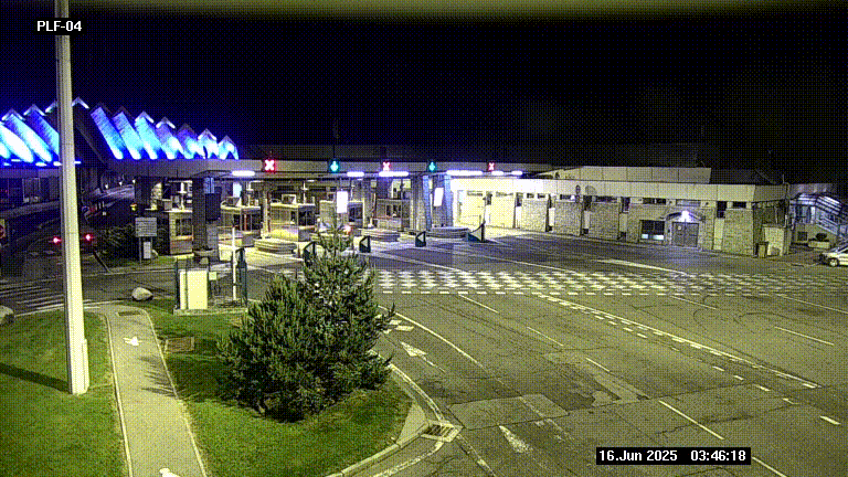 Webcam au péage du tunnel du Mont-Blanc, côté entrée France à Chamonix, au bout de l'A40