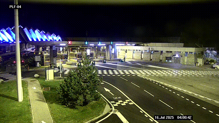 Webcam au péage du tunnel du Mont-Blanc, côté entrée France à Chamonix, au bout de l'A40