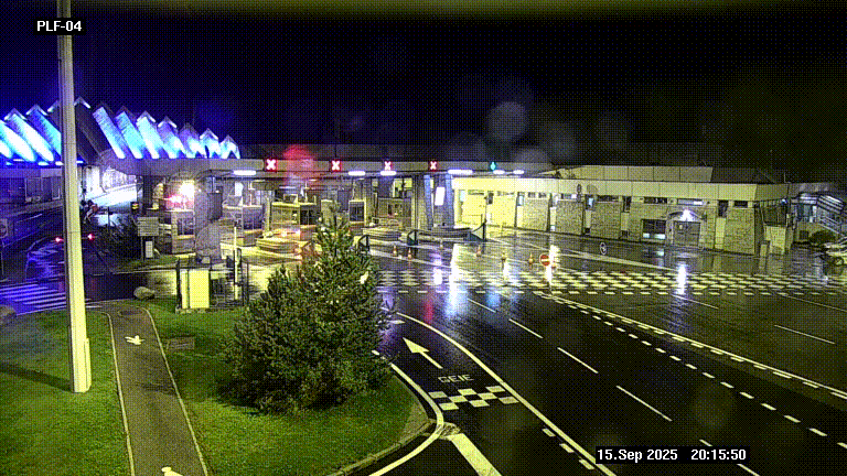 Webcam au péage du tunnel du Mont-Blanc, côté entrée France à Chamonix, au bout de l'A40